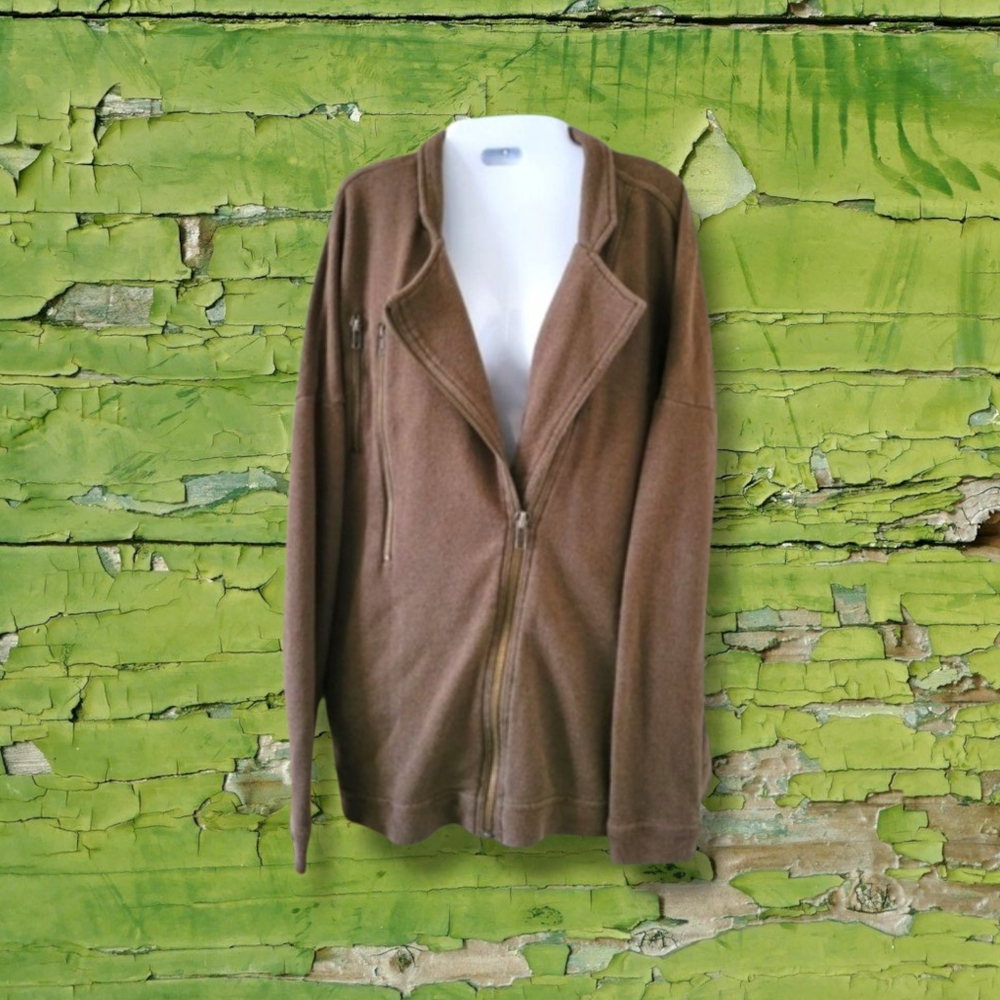 Stem | Olive Green Moto-Style Flannel Long Sleeve Jacket (SIZE S)